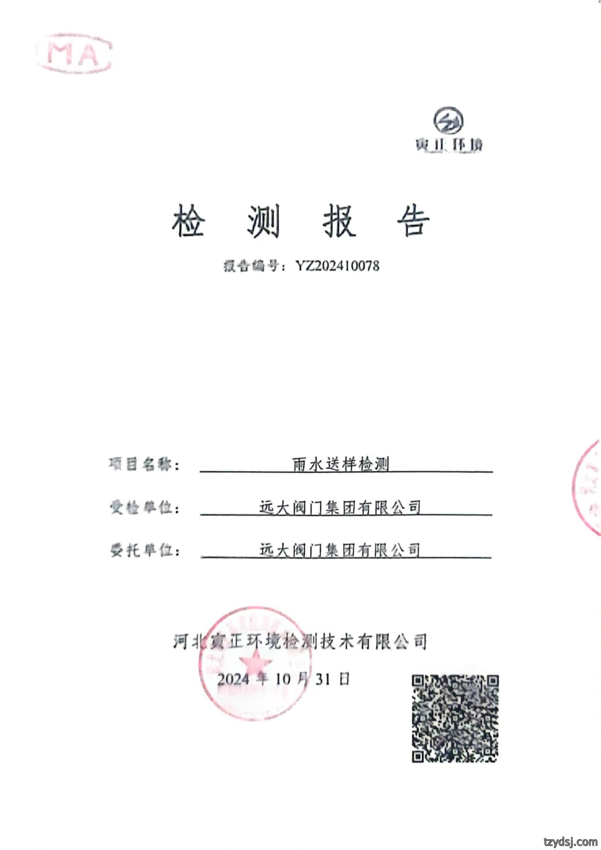 2024年10月废气检测报告公示